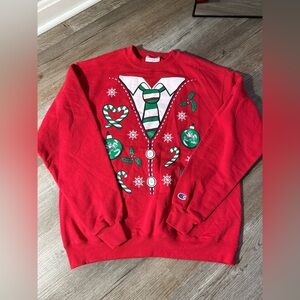 Notre Dame Fighting Irish Sweatshirt Christmas Champion Red Green Pullover L